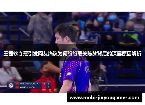 王楚钦夺冠引发网友热议为何纷纷取关陈梦背后的深层原因解析
